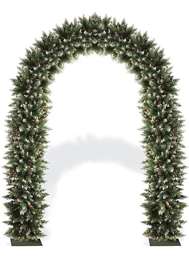 елочная арка. хвойная гирлянда с украшениями. новогодний декор зеркала. украшение арки на новый год. новогодние украшения для дома.