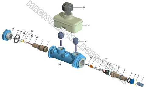 Устройство главного тормозного цилиндра газ