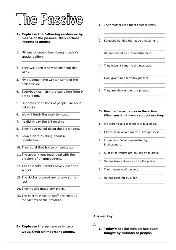 Rephrase the sentences. Active vs Passive Voice Worksheet. Worksheets for Passive Voice. Пассивный залог Upper-Intermediate. Passive Voice Sheets.