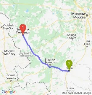 Расстояние ельня
