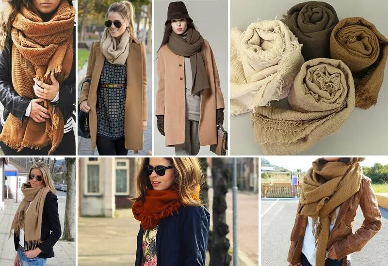 Хомут на голову. Объемный шарф с пальто. Способы завязывания шарфов. Как завязывать шарф зимой. Как завязывать шарф зимой.