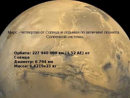 Радиус орбиты марса