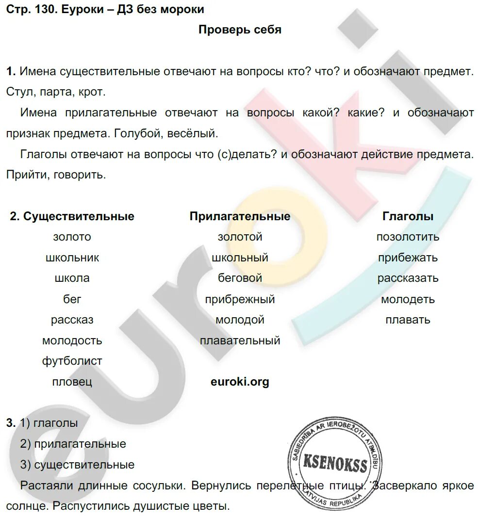 Русский язык 3 класс 2 часть стр 130 проверь себя. Русский язык 3 класс 2 часть учебник стр 130 проверь себя. 3 Класс проверь себя задание 6 ответы русский язык. Стр.130 и 260.