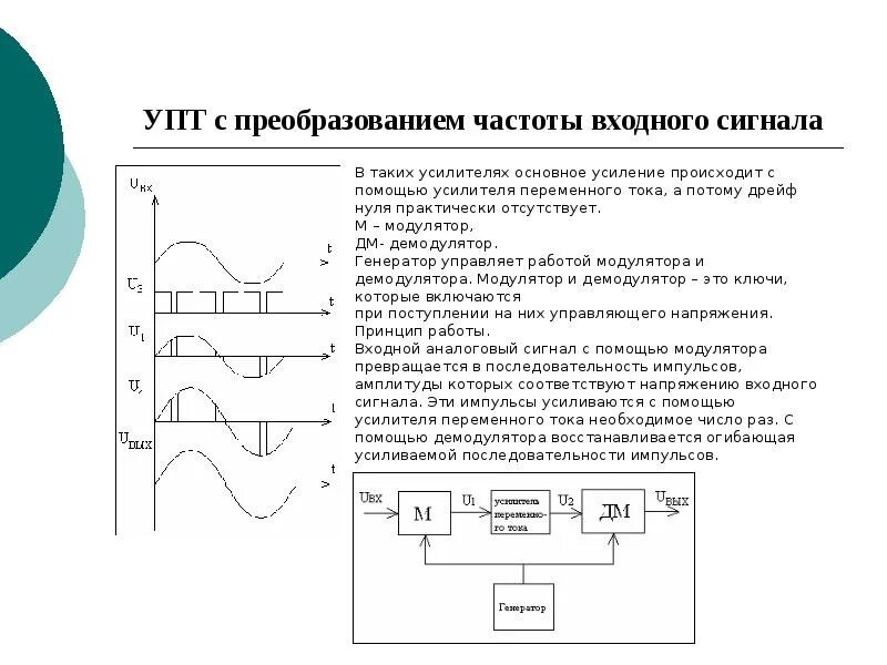 Максимальный входной сигнал. Структурная схема усилителя постоянного тока. Модулятор усилитель демодулятор. Усилитель постоянного тока с преобразованием сигнала. УПТ С преобразованием сигнала схема.