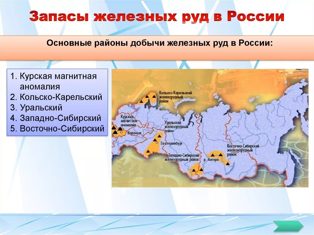 Общая база рф. Районы добычи железных руд. Металлургические базы России. Металлургические базы месторождения. Районы добычи железной руды в России.