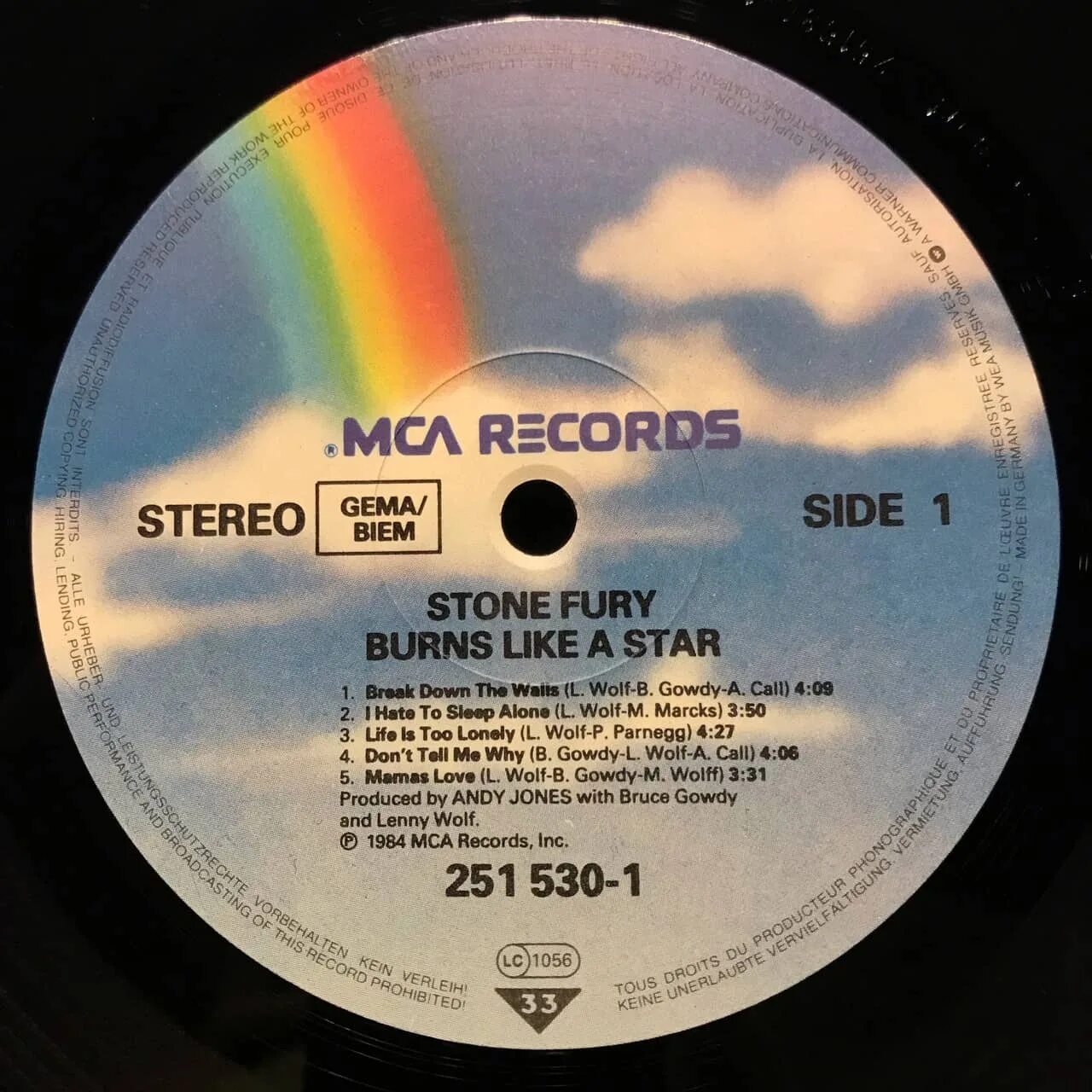 Stone fury. Мир винила. Stone Fury "Burns like a Star". Бернс 1984.