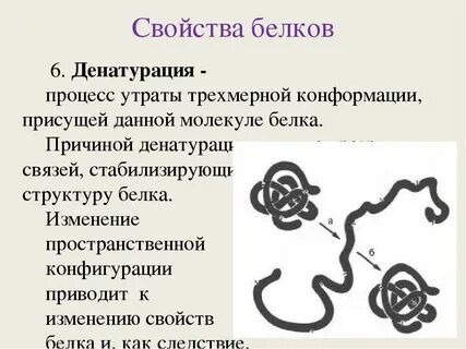 Денатурация белков причины