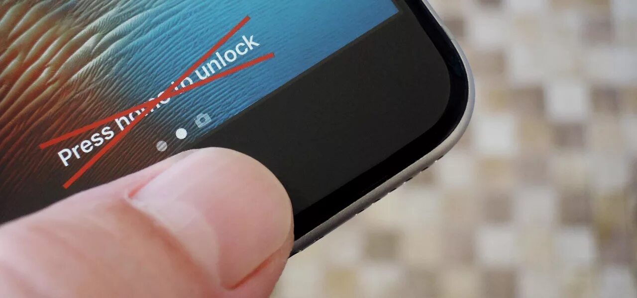 Touch ID В iphone 10. Press to unlock