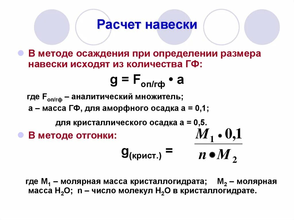 Вес навески