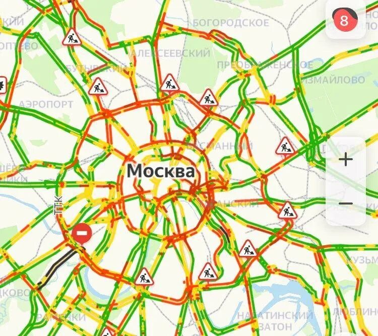 Где сейчас пробки. Карта дорог Москвы пробки. Пробки 8 баллов. Пробки 8 баллов Москва. ТТК третье транспортное кольцо.