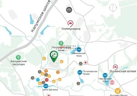 Жк эко бунино москва на карте
