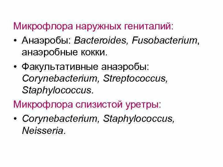 Микрофлоры инструкция. Микрофлора половых органов. Микрофлора наружных половых органов. Нормальная микрофлора уретры. Факультативная микрофлора.