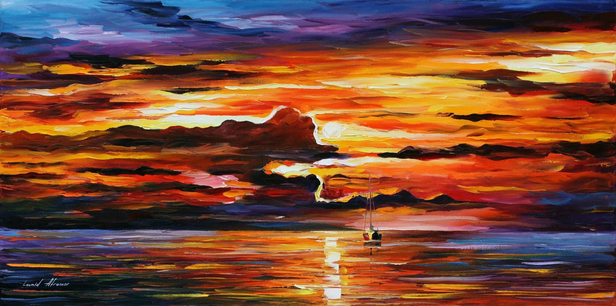 Картина очень. Афремов Леонид художник море. Постер "morning Sun". Oil 1 Art.