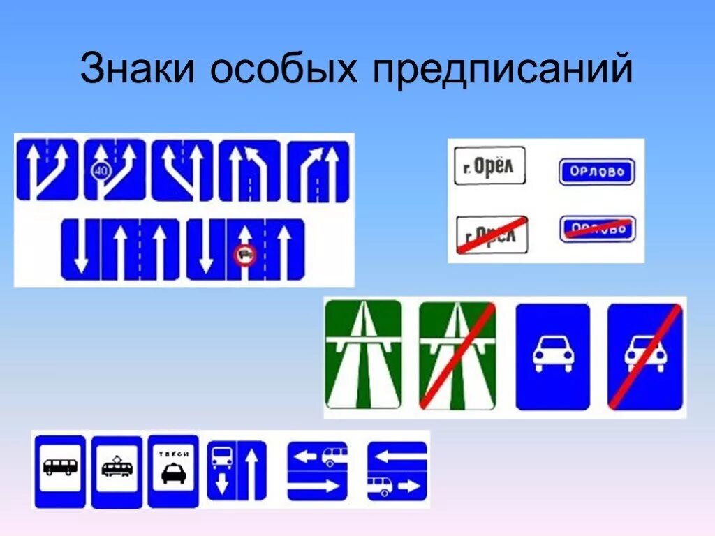 Предписание знаки дорожного