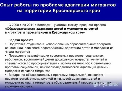 Стратегии адаптации мигрантов