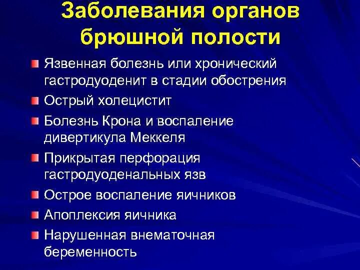 Острые и хронические поражения