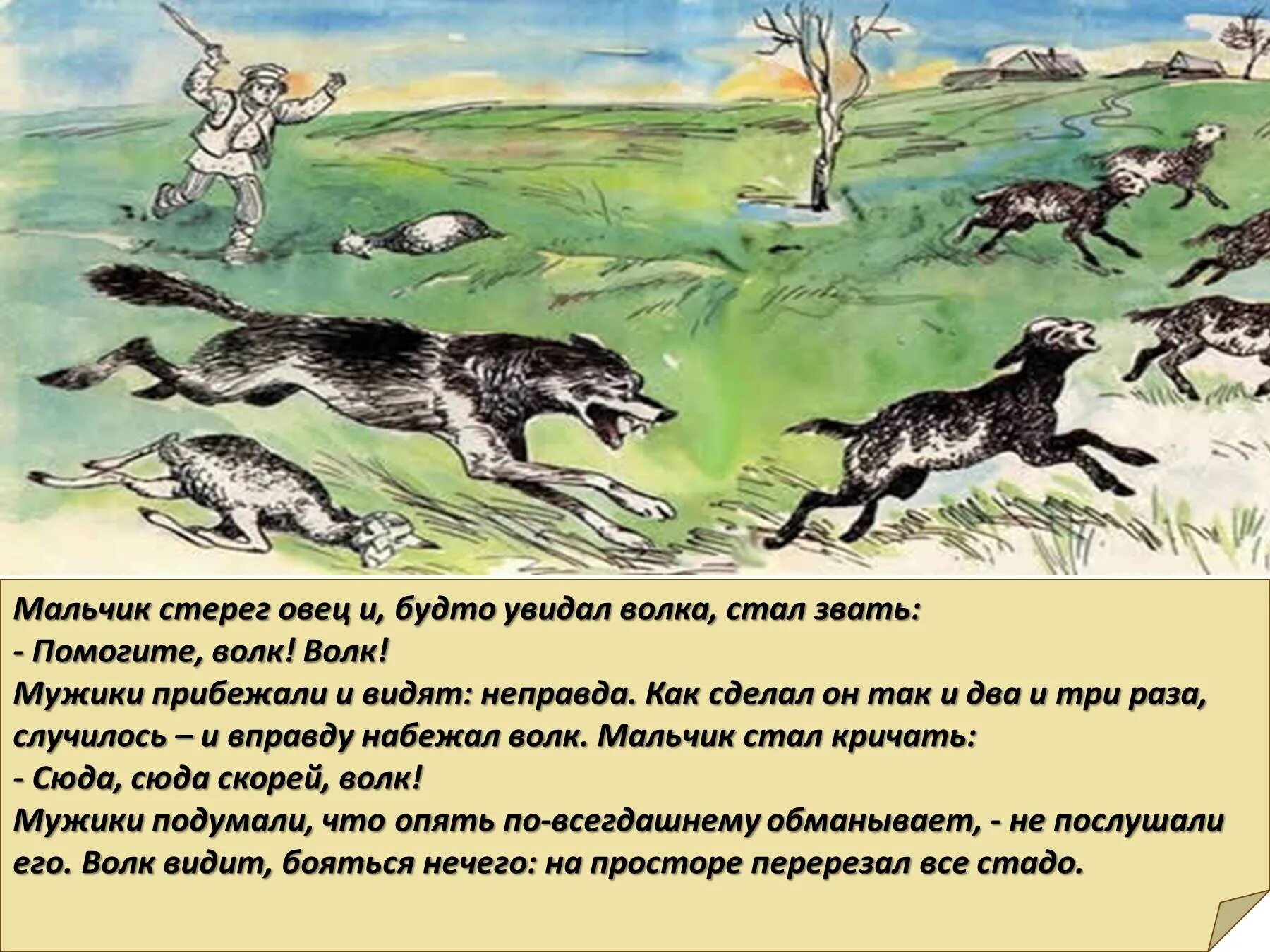 Мальчик и волки притча. Притча про мальчика и Волков. Мальчик волки овцы притча. Мальчик стерег овец. Рассказ неправда