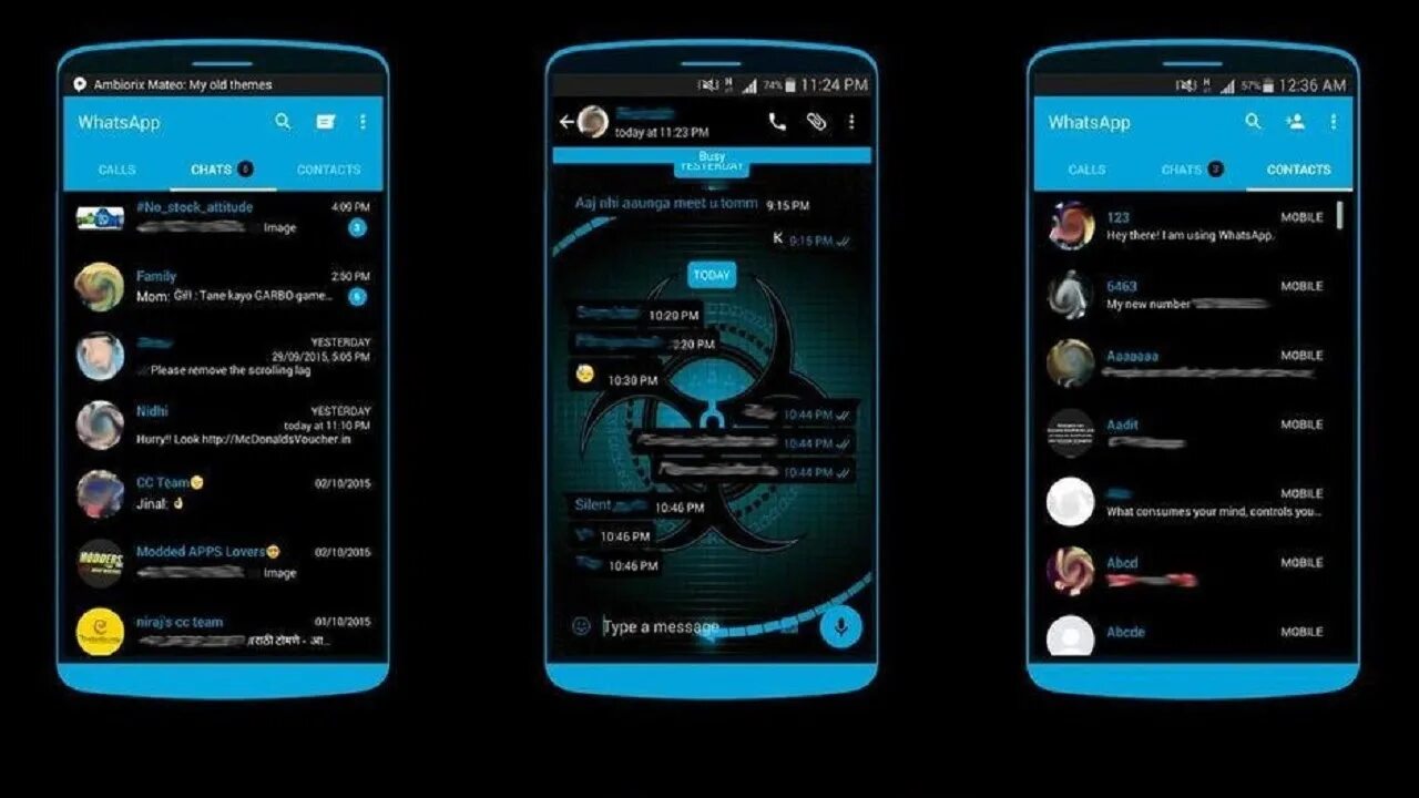 Синий ватсап на андроид. Темы для ватсап. темы для whatsapp. темы для вацап. тема для ватсапа андроид.
