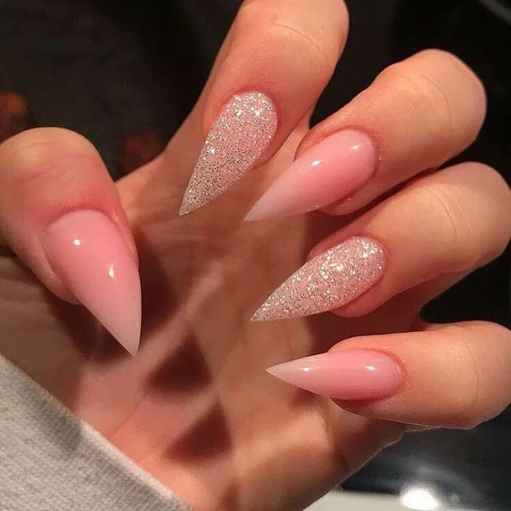 Pink Vetro Glitter, Pale Cream Pink and Cover Pink Nail art designs, Fashion nai