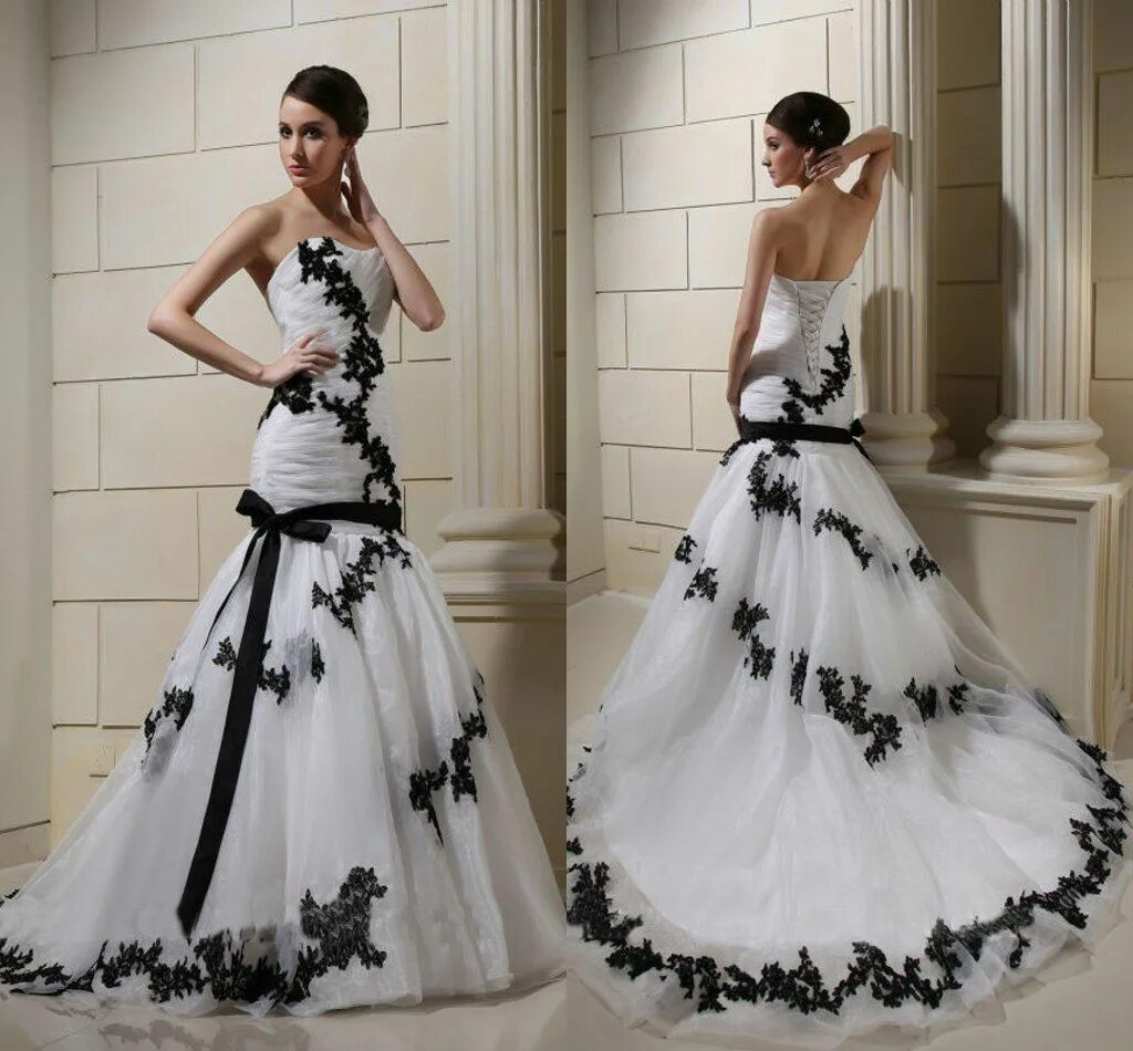 Платья в черном белом цвете. Свадебные платья. Необычные Свадебные платья. Черное свадебное платье. Чёрно белое свадебное платье.