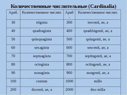 Количественные числительные языке