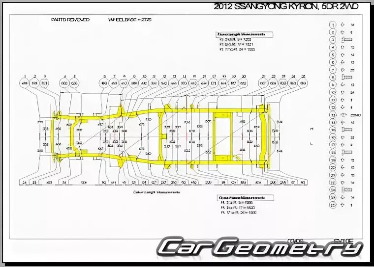 Енг кайрон размеры. Рама SSANGYONG Kyron 2 схема. Габариты ССАНГЙОНГ Кайрон 2008. Рама ССАНГЙОНГ Рекстон 2. Размеры рамы Кайрон.