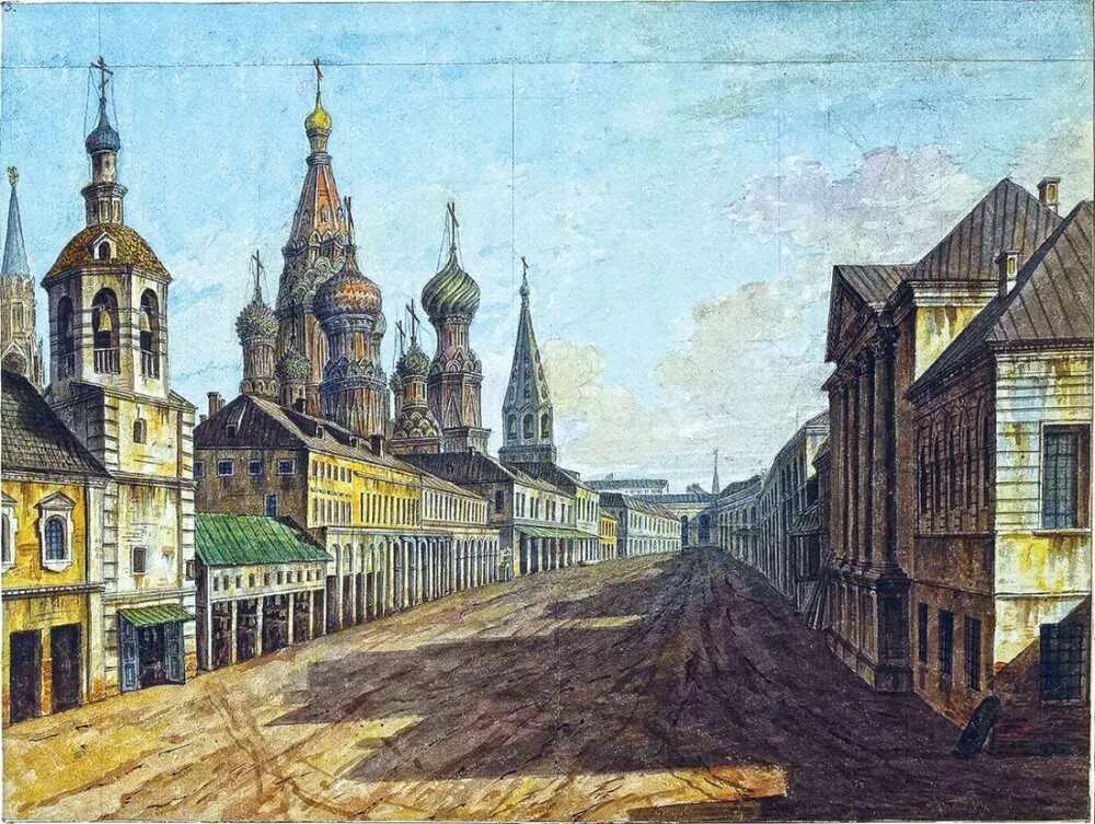 Фёдор Алексеев пейзажи Москвы 1800. Городская жизнь 18 века