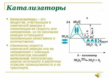 Наличие катализатора примеры