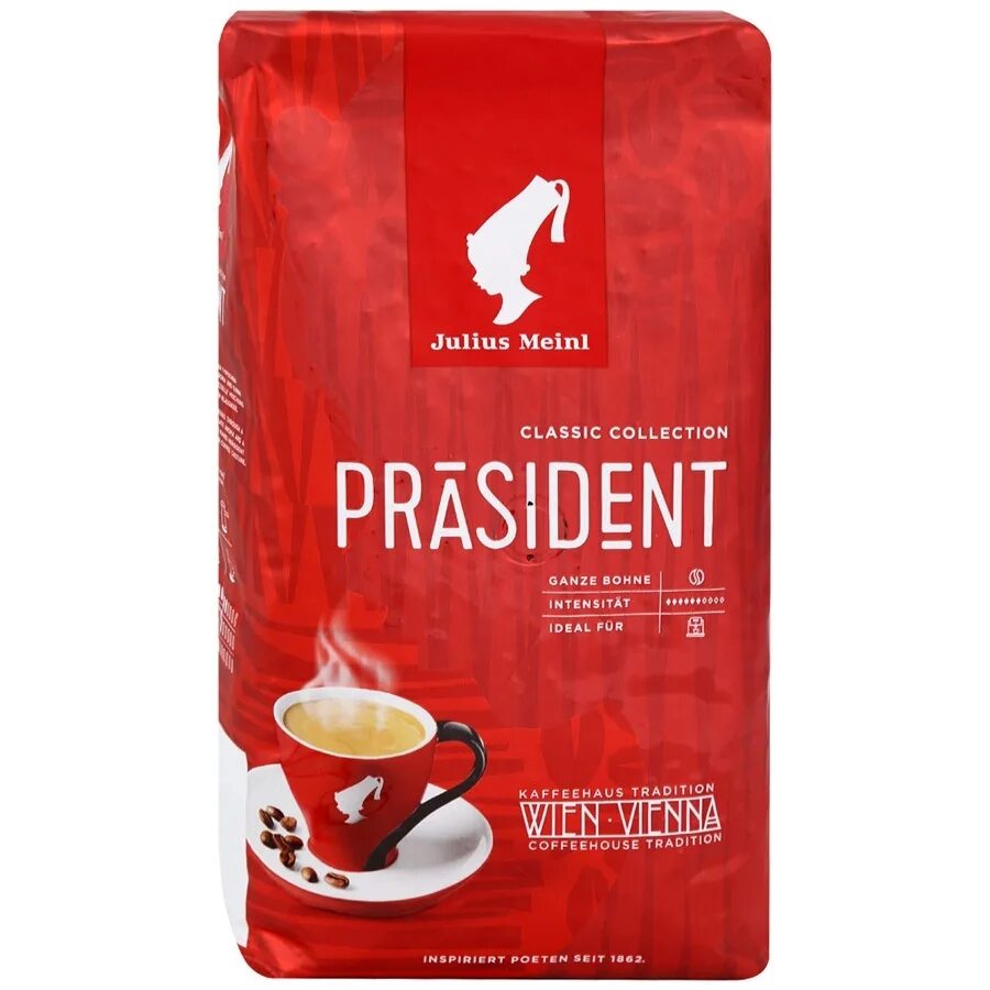 Кофе зерновой Julius Meinl President. Купить кофе юлиус майнл