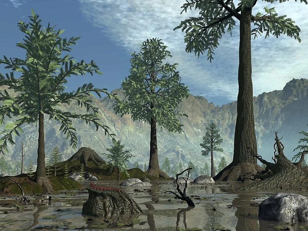 400 млн лет назад какая. Девонский период палеозойской эры. Палеозой Девон растения.
