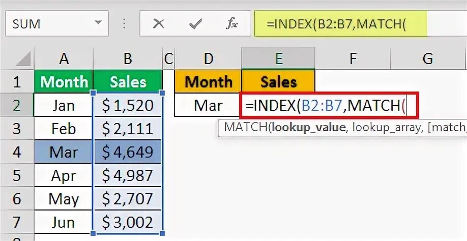Index match
