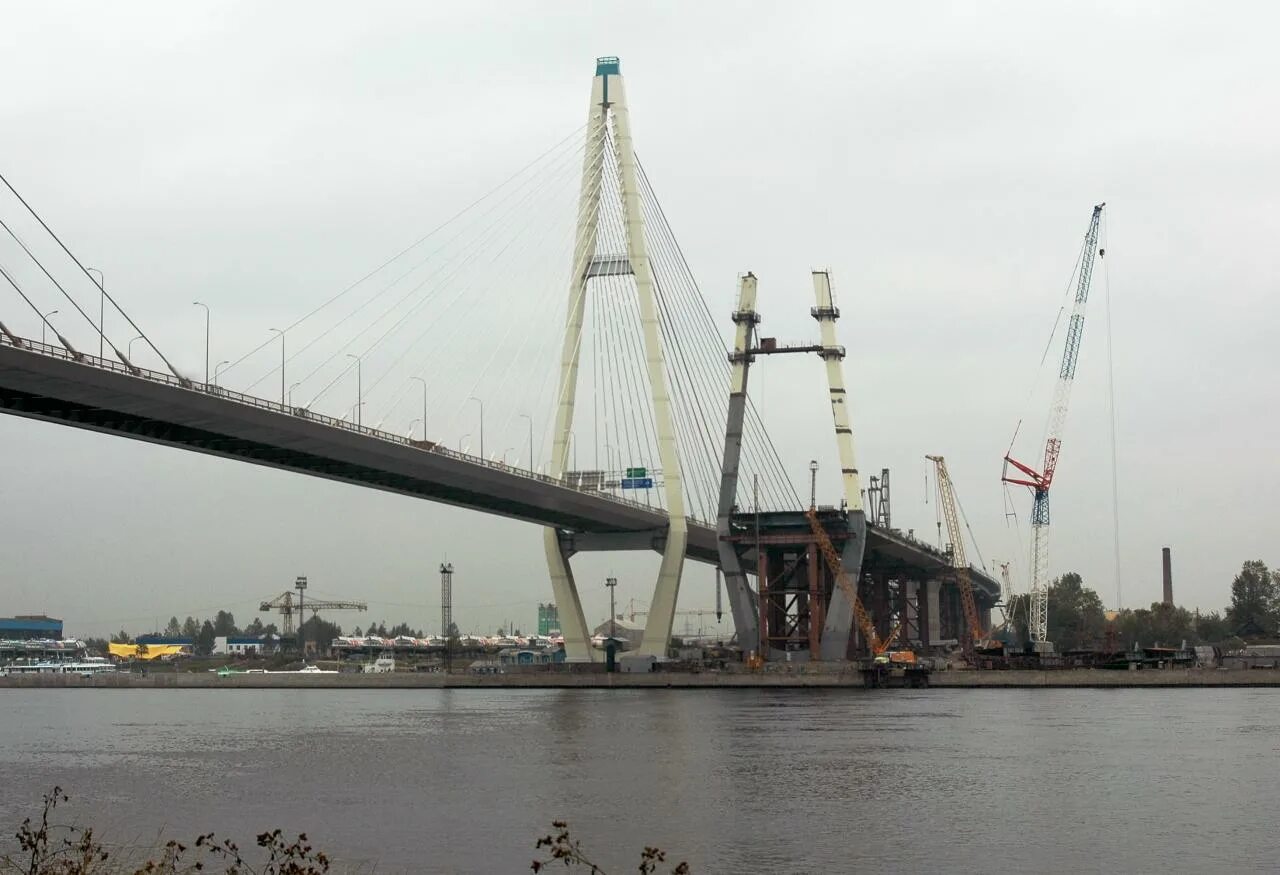 Какой мост построят в санкт петербурге. Обуховский вантовый мост. вантовый мост санкт-петербург. большой обуховский мост в санкт-петербурге. стройка вантового моста спб.