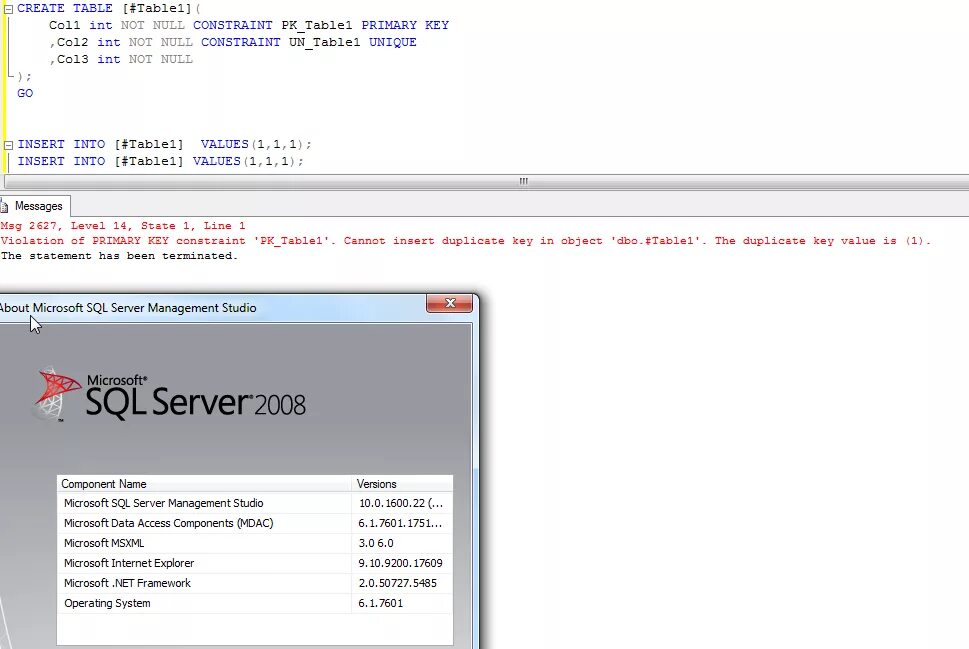 Sql server ключ