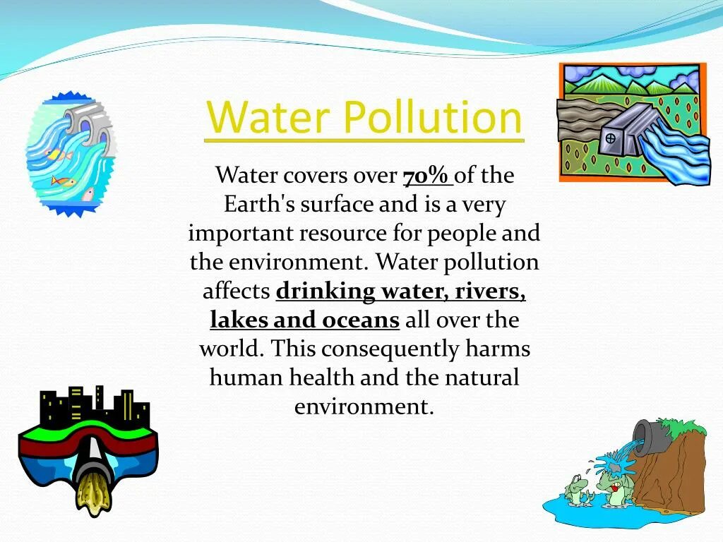 River pollution презентация. Effects of Water pollution. About Water pollution. Water pollution текст.