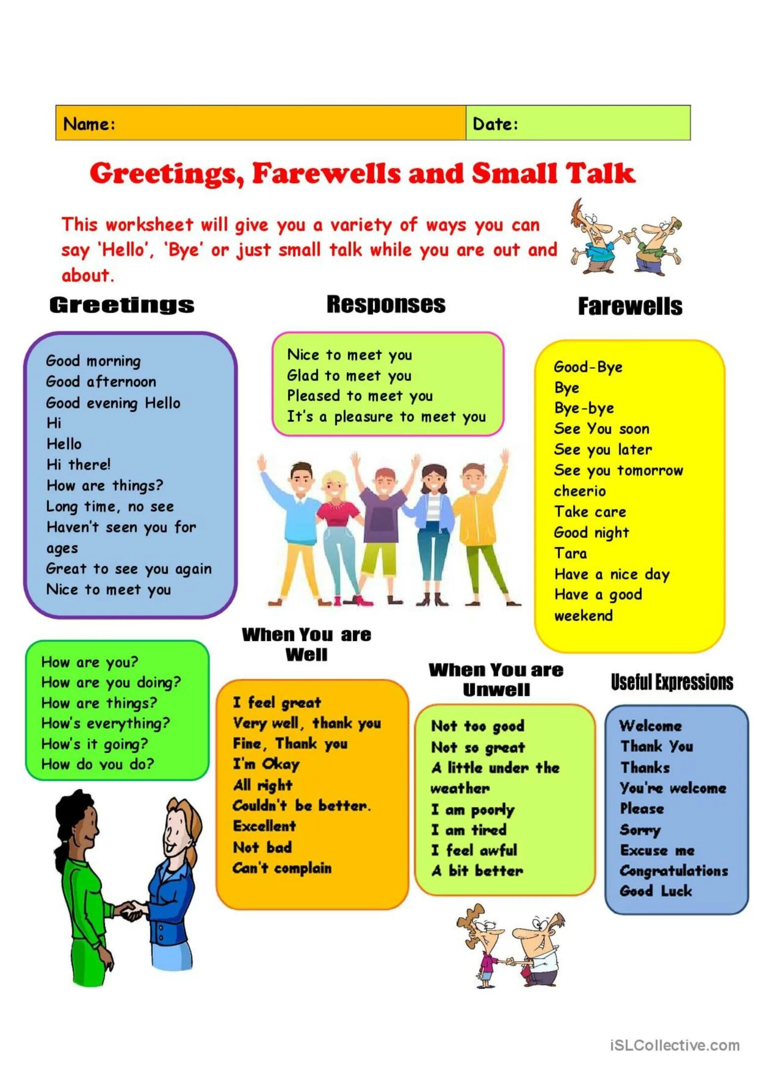 Talking exercises