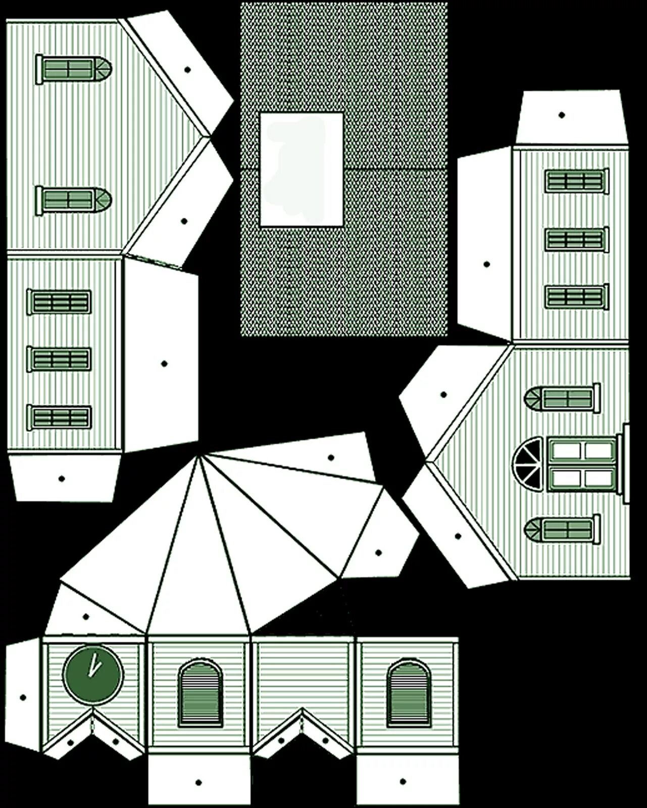 Развертка домика. Развертка бумажного домика. Развёртка домика для склеивания. Модели для бумажных домиков.
