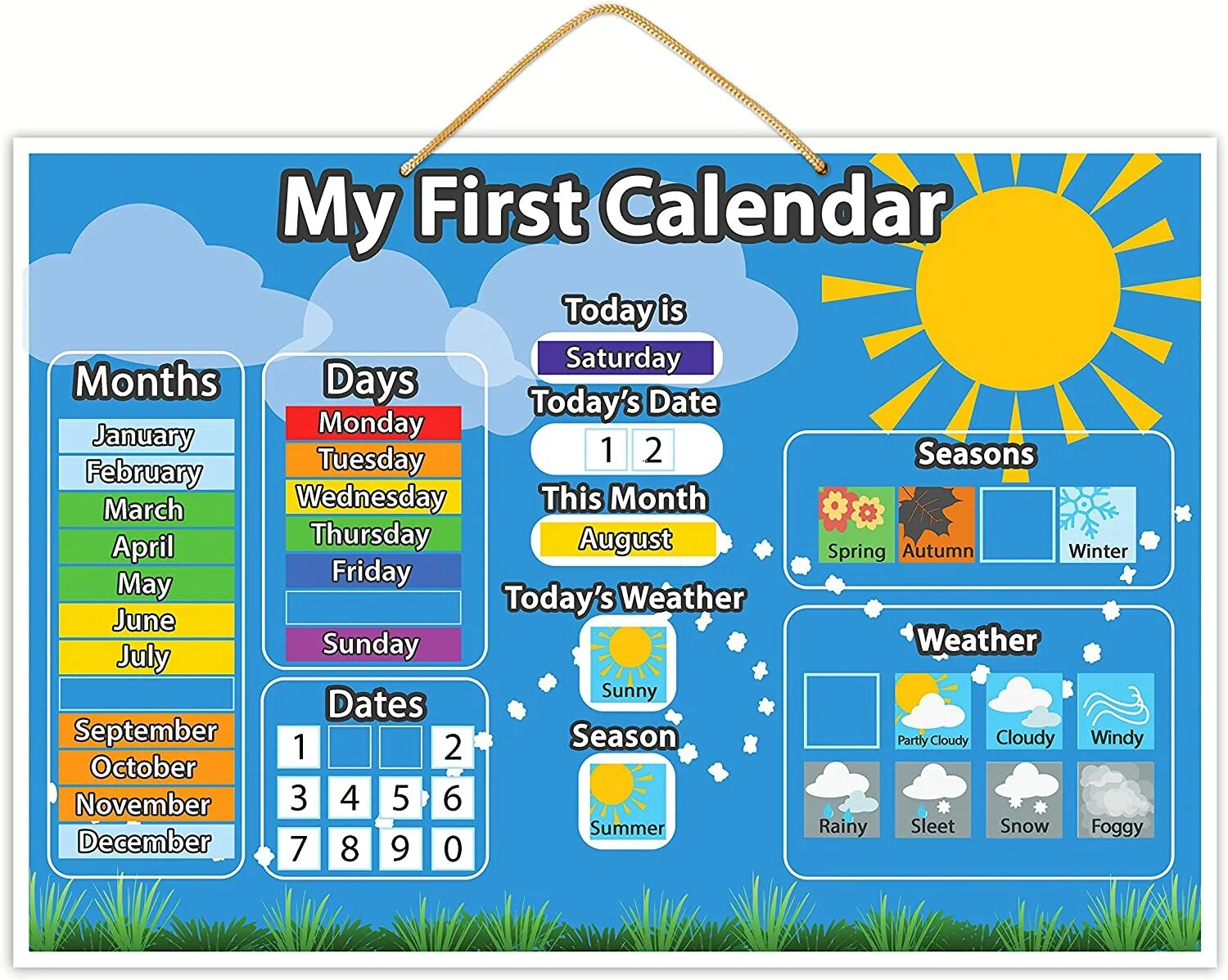 Weather chart. My first calendar. weather calendar for kids. english calendar for kids. my calendar на английском.