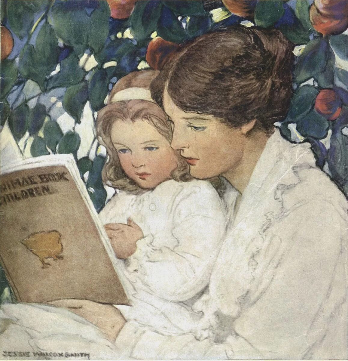 Джесси Уилкокс Смит семейное чтение. Художник Джесси Уилкокс Смит. Jessie Willcox Smith художник. Советские иллюстрации. Книги открытки старые