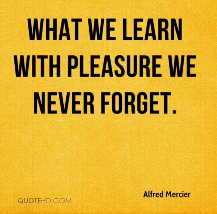 What do we learn about lisa black. What we learn with pleasure we never forget. mercier alfred quote. with pleasure. quote in english what we learn with pleasure we never.
