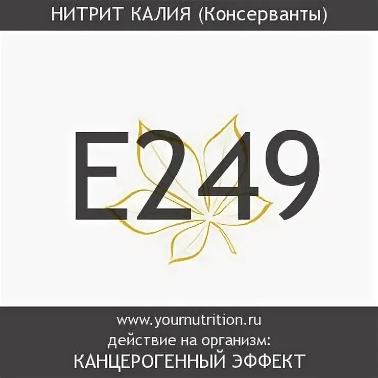 Е 262. Нитрит калия консервант.