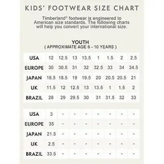 Timberland размерная сетка