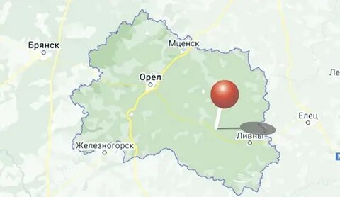 Мценск на карте