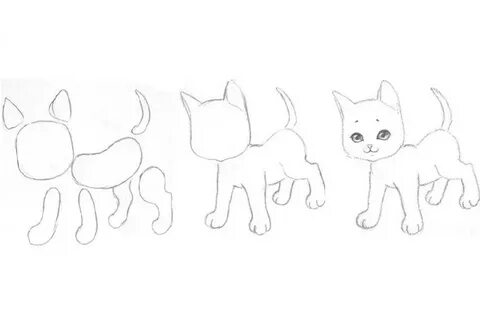 Как нарисовать 2 котенка