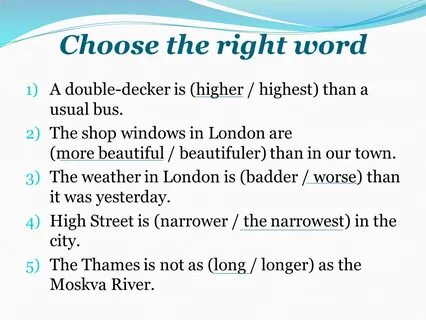 Choose the right word перевод на русский