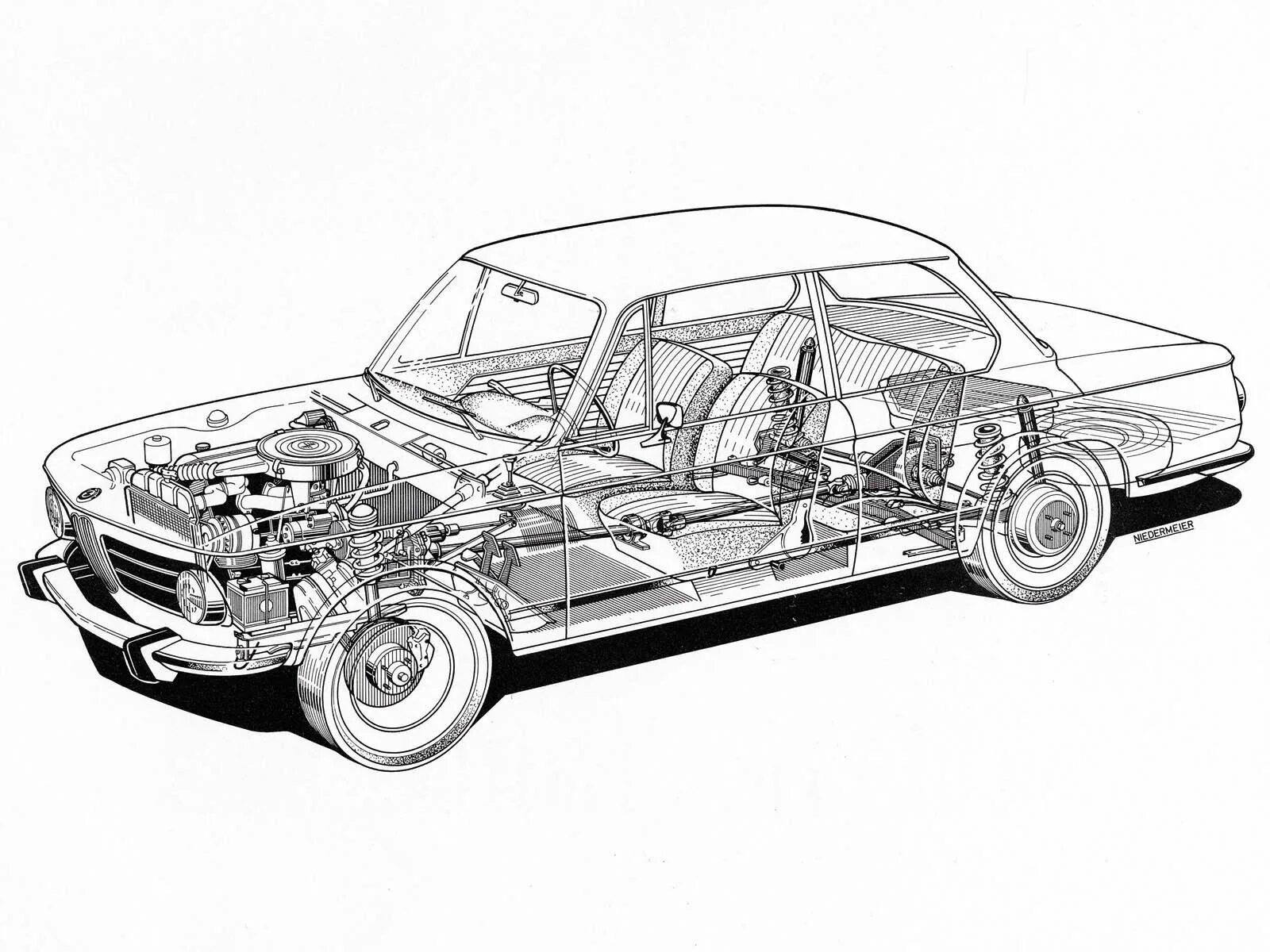 BMW 2002 Turbo чертеж. BMW 02 e10. БМВ 2002 чертеж. БМВ е30 в разрезе. Car device