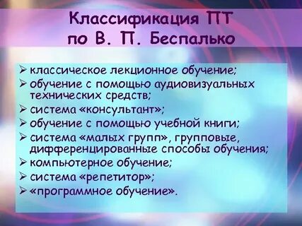 Беспалько слагаемые педагогической технологии