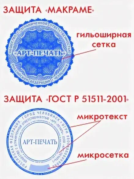 Печать 51511-2001. Гербовая печать по ГОСТ Р 51511-2001. Печать с защитой. Печать по ГОСТУ 51511-2001. Печать гост р 51511