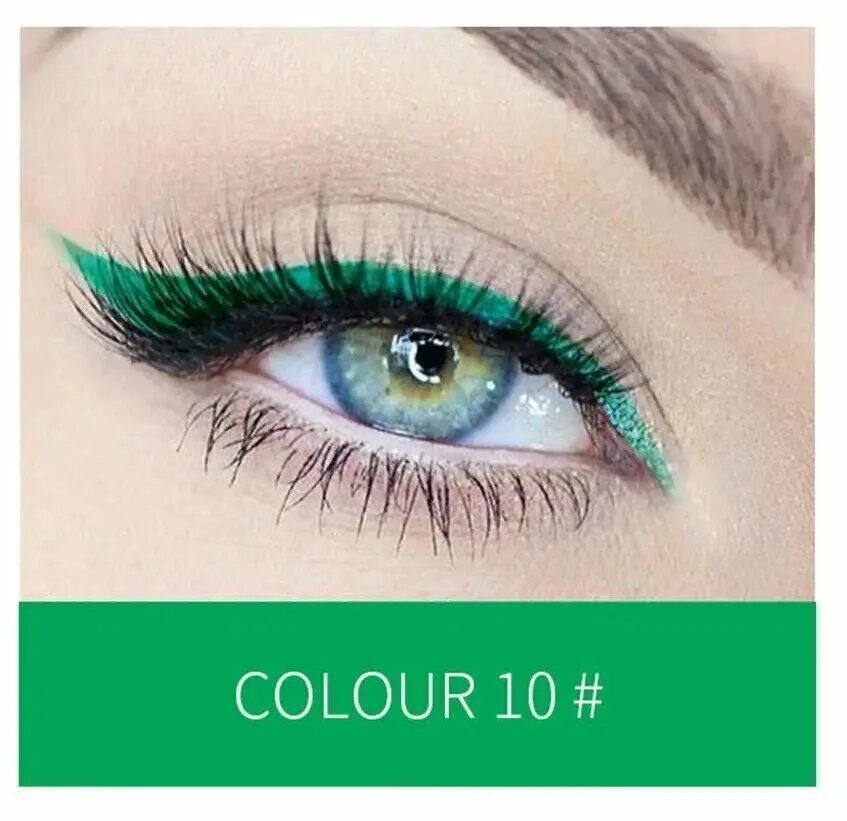 Color eyeliner. Макияж с бирюзовыми стрелками. Макияж с зеленой подводкой. Макияж глаз с бирюзовым карандашом. Цветные стрелки на глазах.