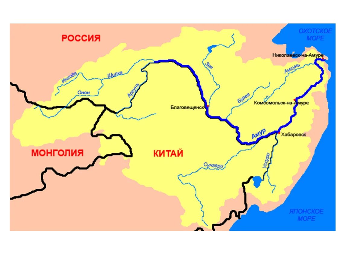 Амур где начало. Исток и Устье реки Амур на карте. Реки Амур и Уссури на карте России. Река Амур карта схема. Река Амур с притоками на карте России.