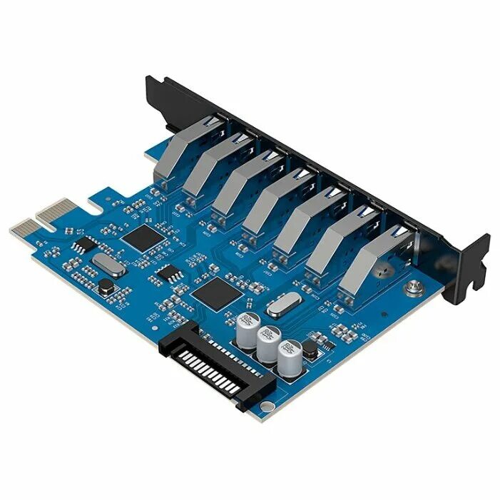 Pcie usb 3. Контроллер orico pci-e pvu3-7u. usb 3.2 pci-e. переходник pci usb 3.0. type-e usb3.1 gen2.